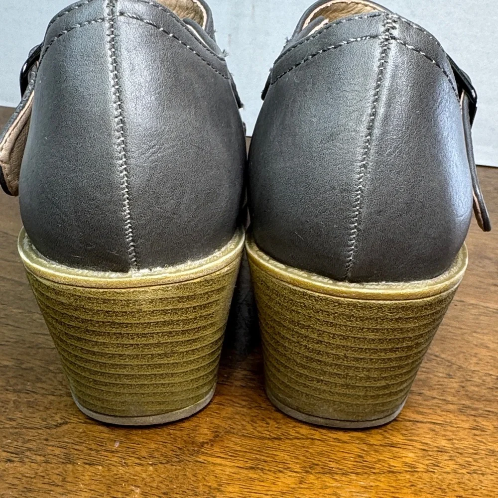 JG JGoods Vionic Womens Radia Gray Wedge Mary Jane Heels Shoes Gray, sz 7